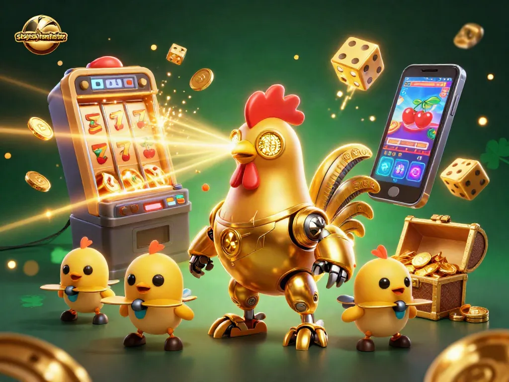 Sissyssouthernkitchen promotes excitement with a golden rooster robot and slot machine winnings.