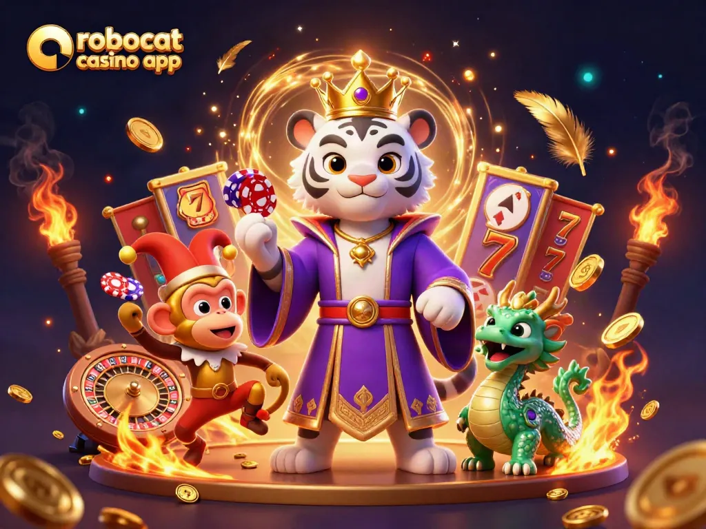 Experience thrilling gaming with the robocat casino app featuring exotic characters and vibrant casino elements.